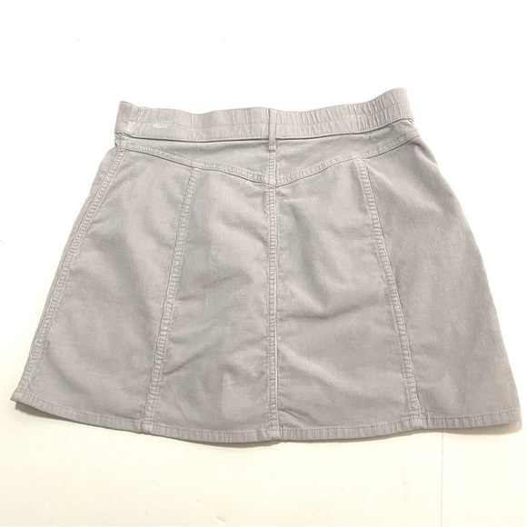 Aerie Beige Button-front Corduroy Mini Skirt Size Large Summer Cotton - Picture 2 of 9